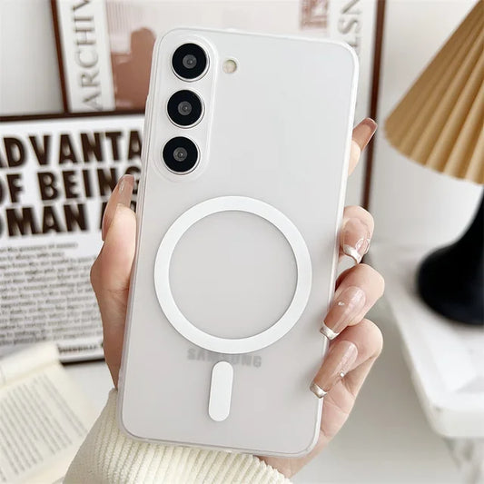 Samsung Galaxy S22 Paper Case Ultrathin Slim Profile Back Cover with MagSafe - Clear Matte Frosted