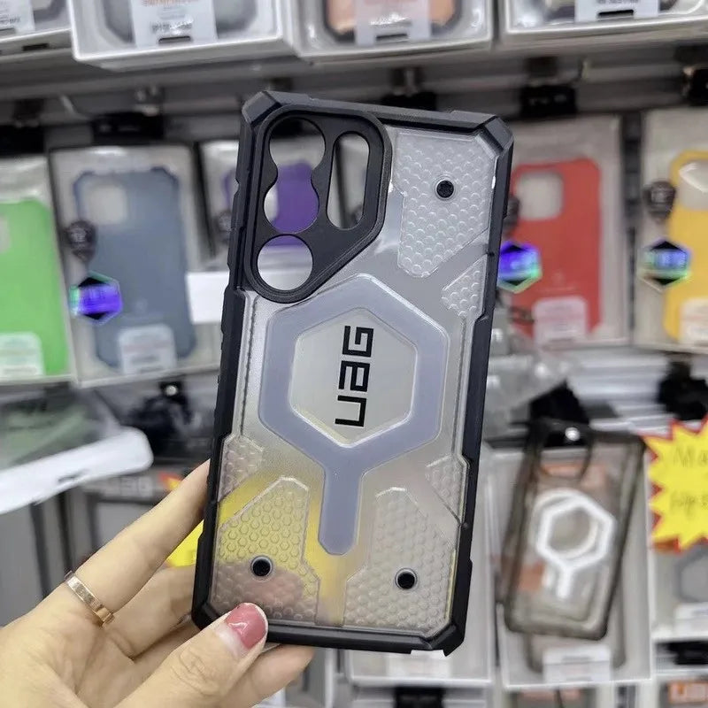 Samsung Galaxy S23 Ultra UAG Pathfinder Rugged Case With Black Magsafe - Transparent
