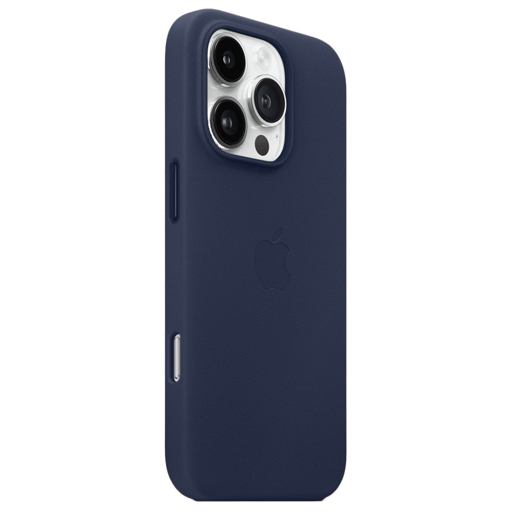 Apple iPhone 16 Pro Leather Back Cover Case - Navy Blue