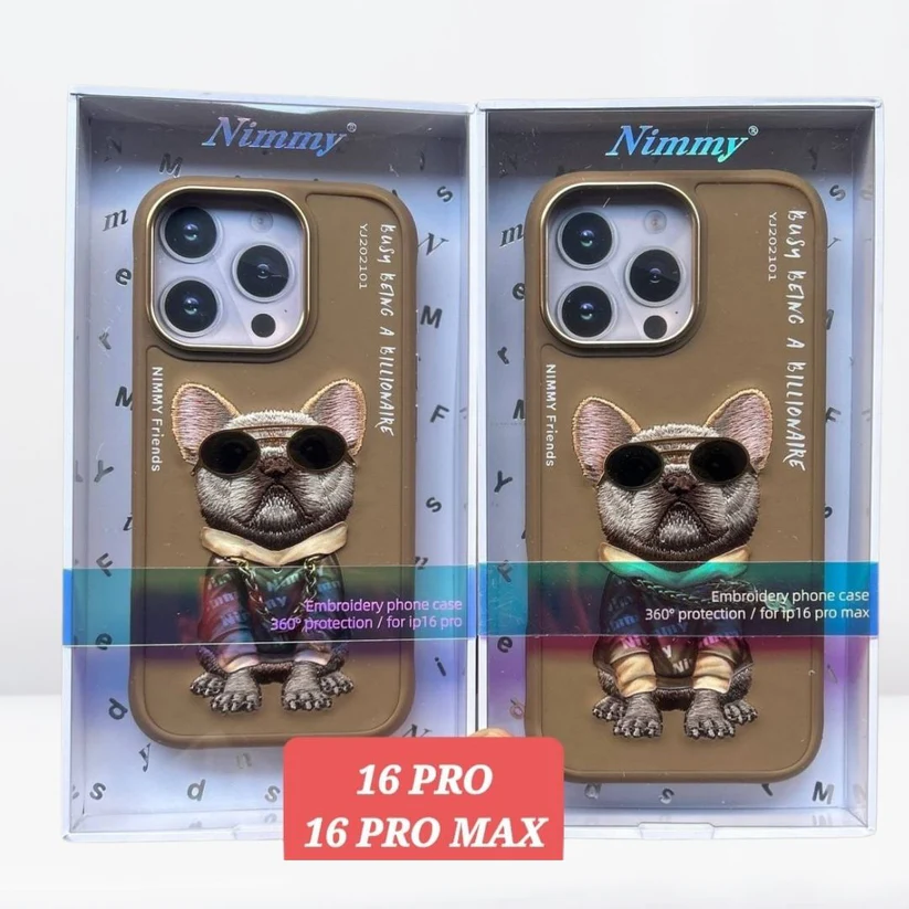 iPhone 16 Pro Nimmy Official Chain Series Embroidery Back Cover - Desert