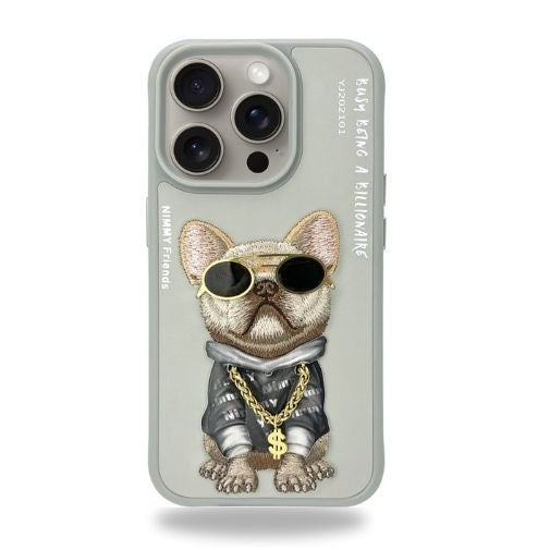 iPhone 15 Pro Nimmy Official Embroidery Shockproof Case - Titanium