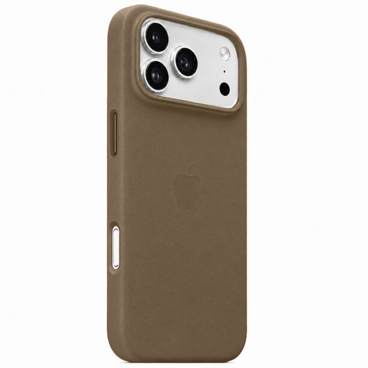 iPhone 17 Pro Max Leather Back Cover Case with MagSafe - Titanium Gray