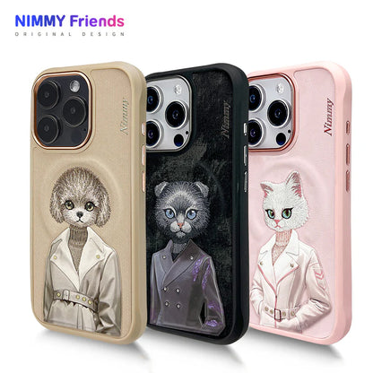 iPhone 16 Pro Nimmy Fashion Pets MagSafe Embroidery Case Cover - Brown