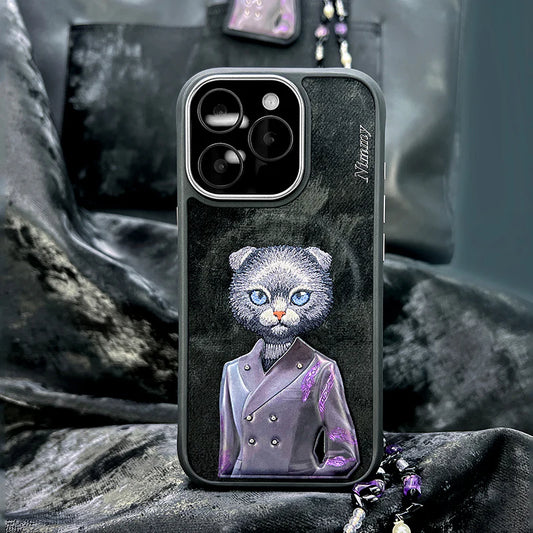 iPhone 16 Pro Nimmy Fashion Pets MagSafe Embroidery Case Cover - Black