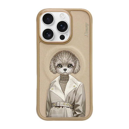 iPhone 16 Pro Nimmy Fashion Pets MagSafe Embroidery Case Cover - Brown