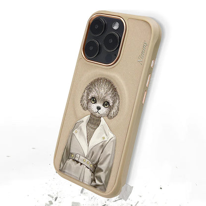 iPhone 16 Pro Nimmy Fashion Pets MagSafe Embroidery Case Cover - Brown