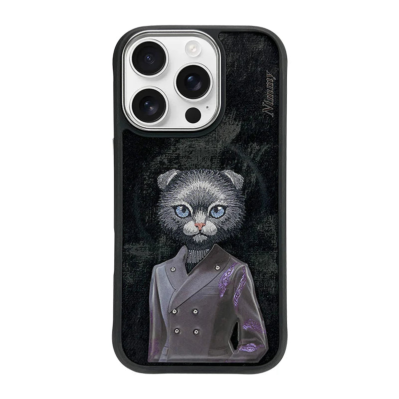 iPhone 16 Pro Nimmy Fashion Pets MagSafe Embroidery Case Cover - Black