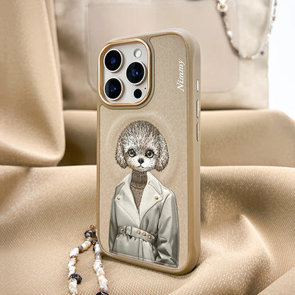 iPhone 16 Pro Nimmy Fashion Pets MagSafe Embroidery Case Cover - Brown