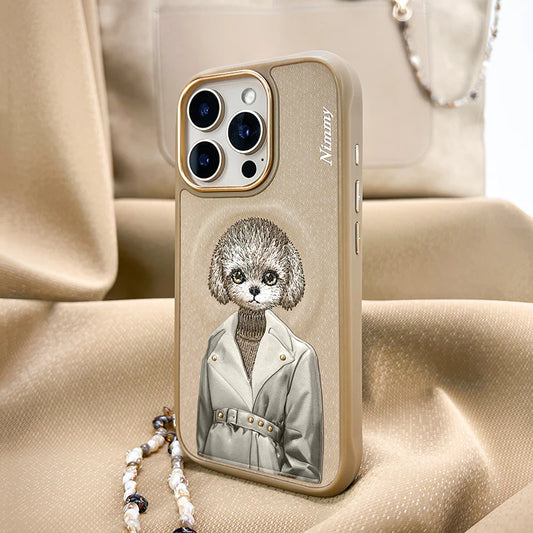 iPhone 16 Pro Nimmy Fashion Pets MagSafe Embroidery Case Cover - Brown