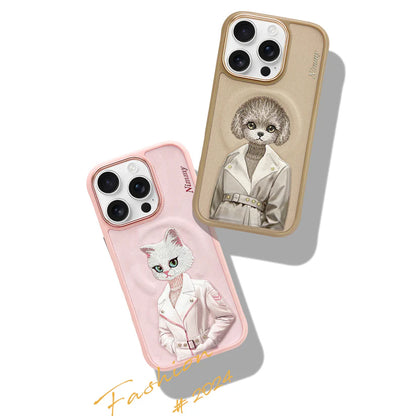 iPhone 16 Pro Nimmy Fashion Pets MagSafe Embroidery Case Cover - Brown