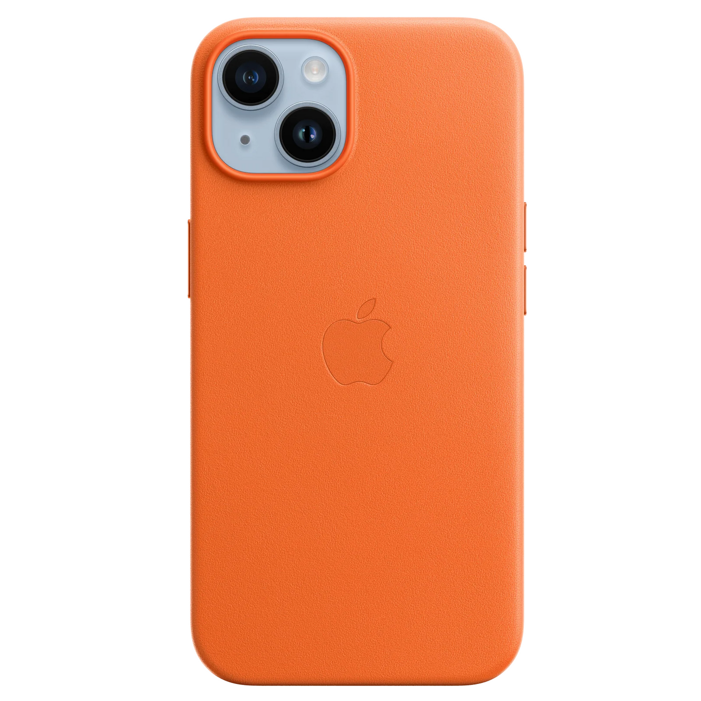 iPhone 14 Leather Back Cover Case with MagSafe – Orange