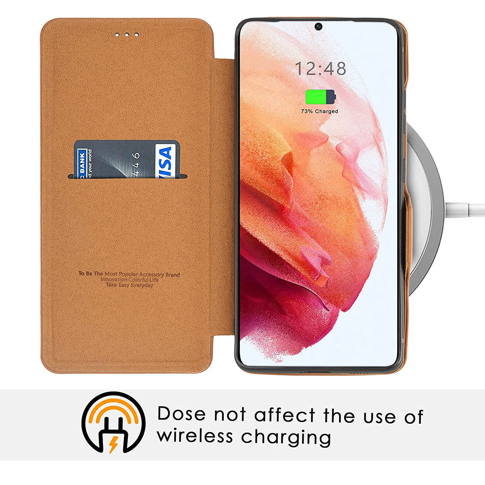 Samsung Galaxy S23 Ultra Leather Flip Case - Brown