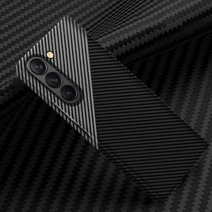 Samsung Galaxy Z Fold 5 Dual Shade Carbon Fiber Shockproof Case - Silver