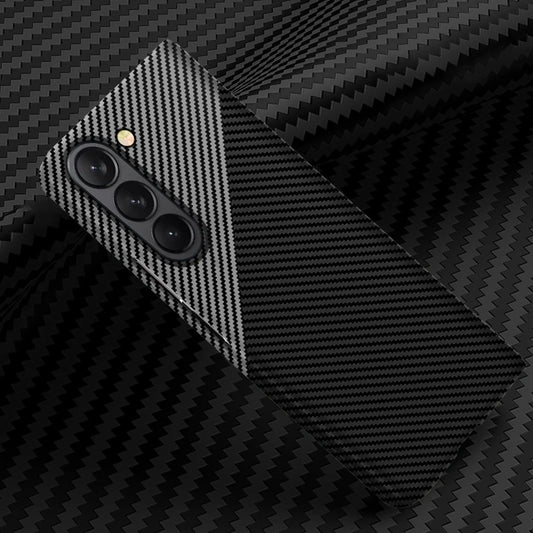 Samsung Galaxy Z Fold 5 Dual Shade Carbon Fiber Shockproof Case - Silver