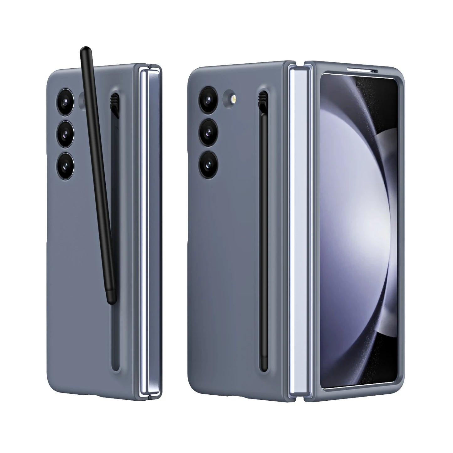 Samsung Galaxy Fold 5 Slim Matte Case with S-Pen Case - Grey