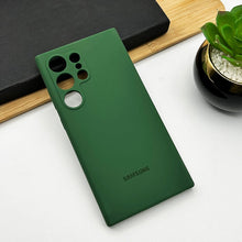 Samsung Galaxy S22 Ultra Liquid Silicon Case With Logo - Green