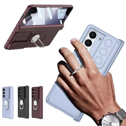 Samsung Galaxy Z Fold 5 Magnetic Hinge Protector Rugged Protective Case With Glass -Black