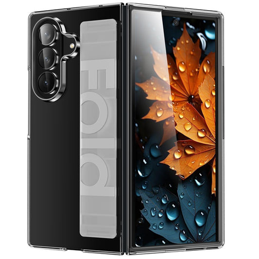 Samsung Galaxy Z Fold7 Matte Hard Case with Silicone Elastic Wrist Strap - Transparent