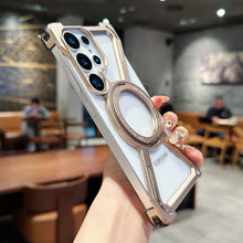 Samsung Galaxy S26 Ultra Frameless Metal Bumper Case with Magsafe & 360° Rotatable Ring & Kickstand - Desert