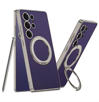 Samsung Galaxy S25 Ultra Crystal Ring Elite Leather Case
