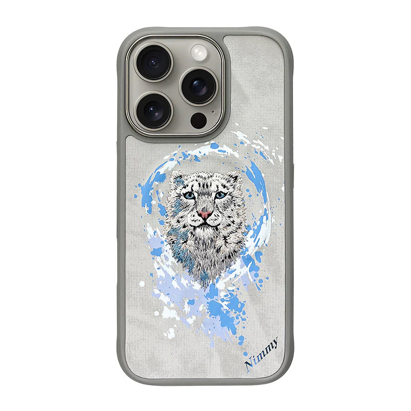 iPhone 16 Pro Nimmy Dazzling Embroidery MagSafe Back Cover Case - Panther