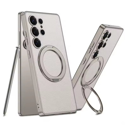 Samsung Galaxy S25 Ultra Crystal Ring Elite Leather Case
