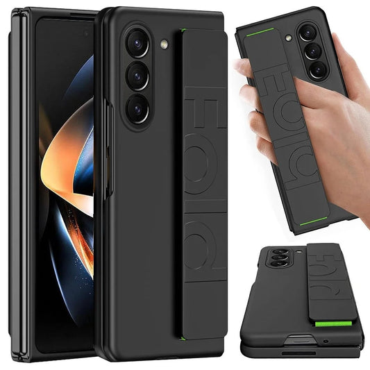 Samsung Galaxy Z Fold 6 Strap Holder Hard Shell Case - Black