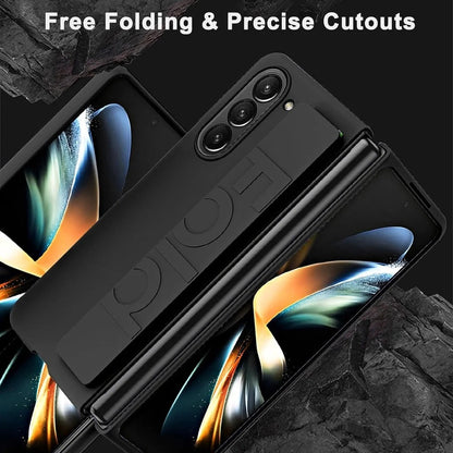 Samsung Galaxy Z Fold 6 Strap Holder Hard Shell Case - Black