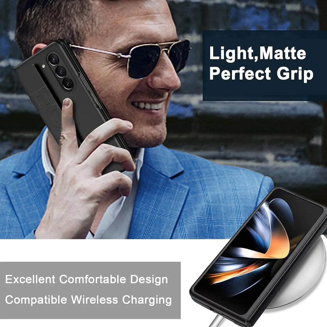 Samsung Galaxy Z Fold 6 Strap Holder Hard Shell Case - Black
