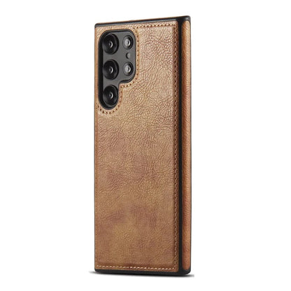 Samsung Galaxy S22 Ultra PU Leather Case with Drop Protection - Brown