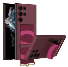 Samsung Galaxy S23 Ultra Slim Hard PC with Wrist Strap Holder Case Wine