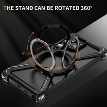 Samsung Galaxy S26 Ultra Frameless Metal Bumper Case with Magsafe & 360° Rotatable Ring & Kickstand - Black