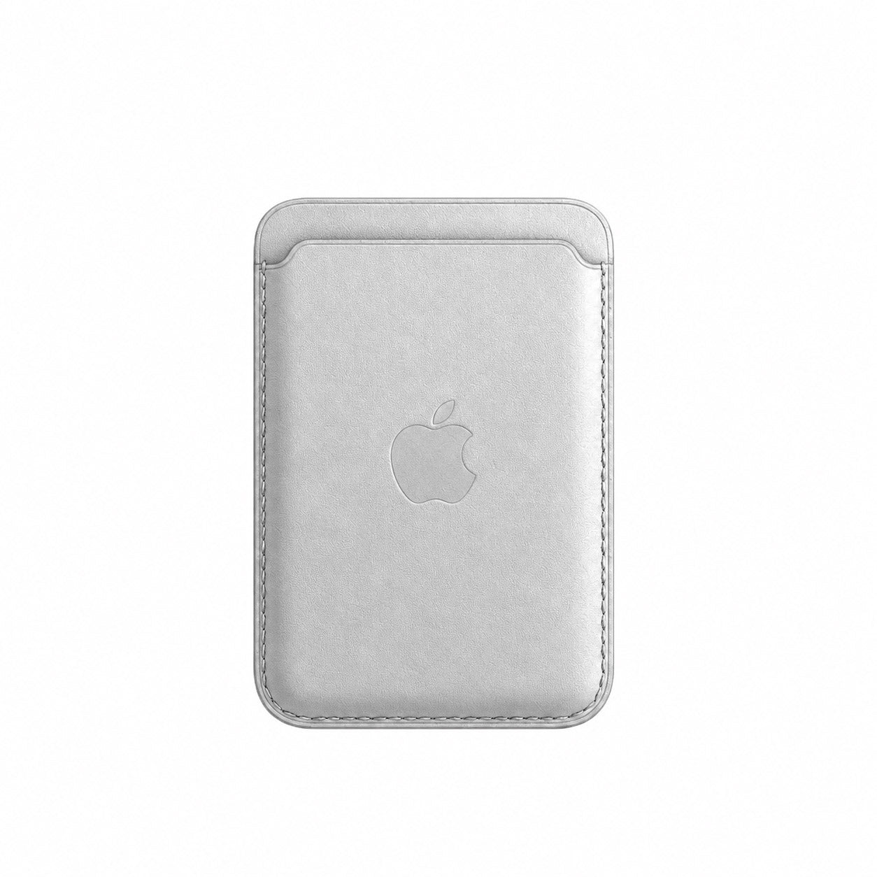 Leather MagSafe Wallet – Slim Magnetic Card Holder for iPhone - Silver