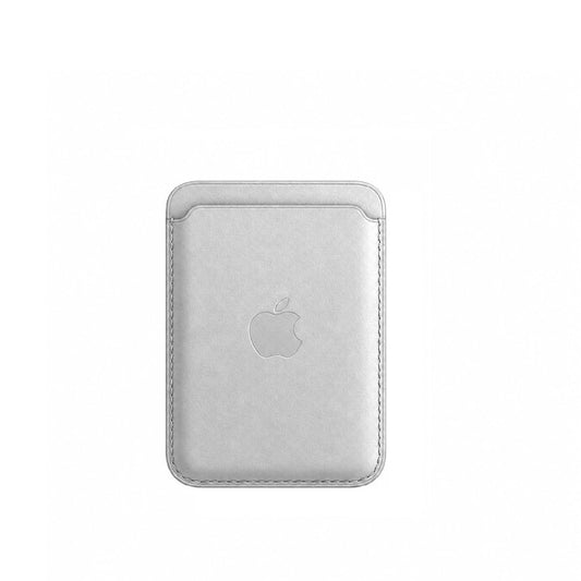 Leather MagSafe Wallet – Slim Magnetic Card Holder for iPhone - Silver