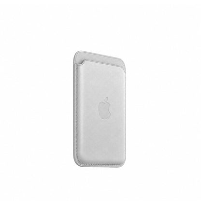 Leather MagSafe Wallet – Slim Magnetic Card Holder for iPhone - Silver