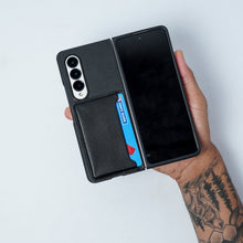 Samsung Galaxy Z Fold4 PU Leather Card Slot Wallet Case-Black