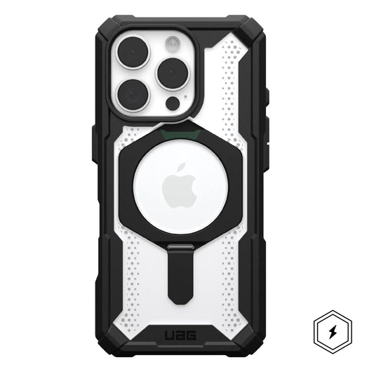 iPhone 16 Pro Max UAG Plasma XTE Armor Protective Case with Metal Magsafe Ring & Stand - Ice Clear
