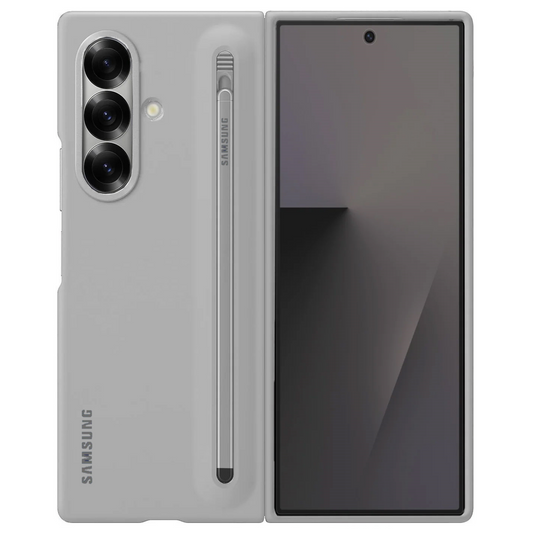 Samsung Galaxy Z Fold7 Skin Feel S Pen Case with Stylus - Light Gray