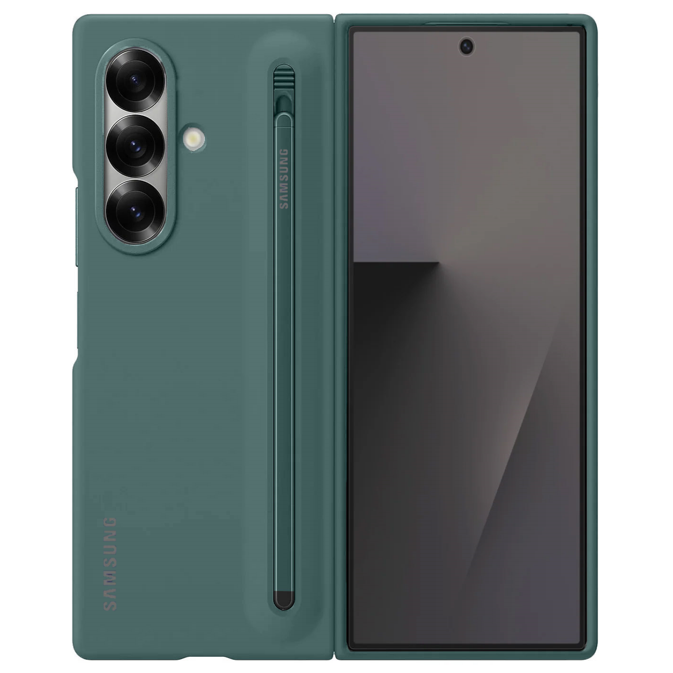 Samsung Galaxy Z Fold7 Skin Feel S Pen Case with Stylus - Green