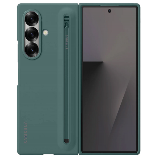 Samsung Galaxy Z Fold7 Skin Feel S Pen Case with Stylus - Green