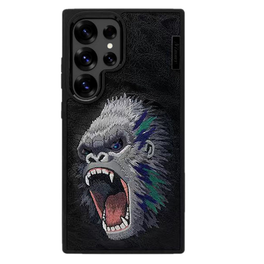 Samsung Galaxy S25 Ultra Nimmy Official Embroidery Leather Back Cover Case - Gorilla