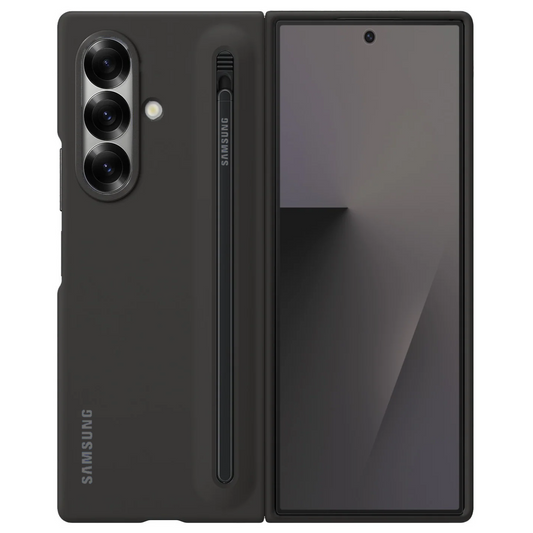 Samsung Galaxy Z Fold7 Skin Feel S Pen Case with Stylus - Black