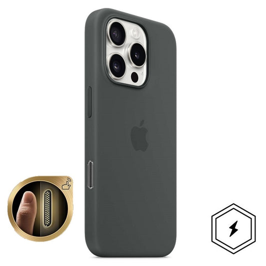 iPhone 16 Pro Max Silicon Case with Camera Control Button & Magsafe - Gray