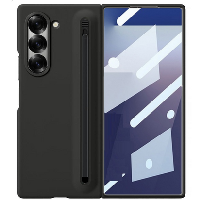 Samsung Galaxy Z Fold7 Skin Feel S Pen Case with Front Glass & Stylus - Black