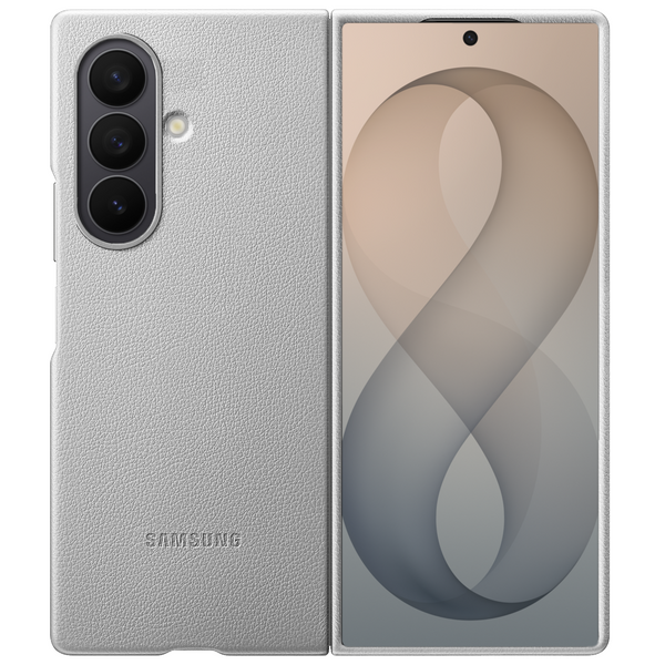Samsung Galaxy Z Fold8 Ultra Leather Case – Kindsuit Slim Leather Back Cover - Light Gray