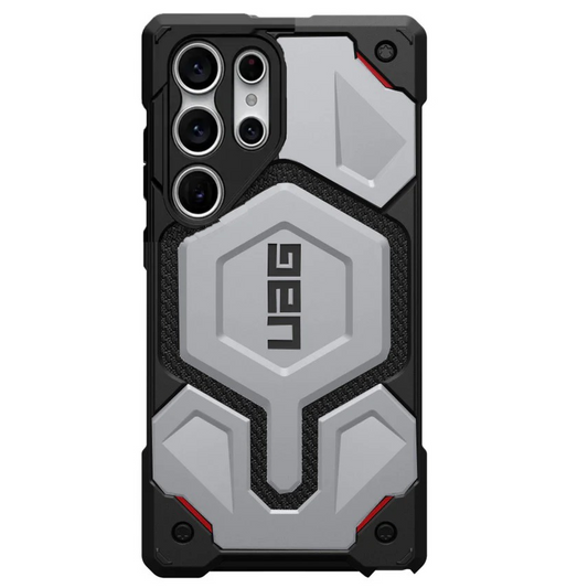 Samsung Galaxy S23 Ultra UAG Monach Pro Kevlar Rugged Armor Magsafe Case - Silver