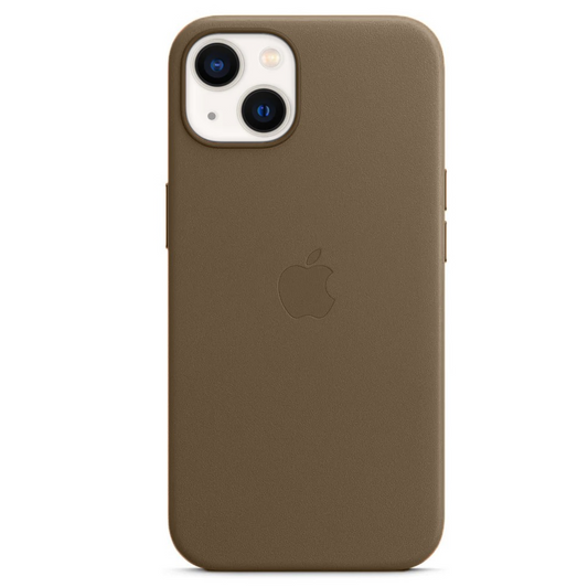 iPhone 15 Leather Back Cover Case with MagSafe – Titanium Gray