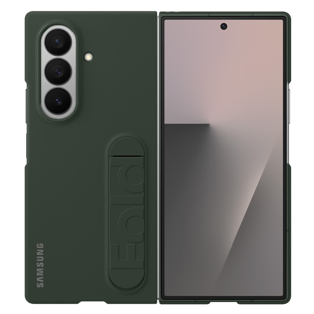 Samsung Galaxy Z Fold 7 Matte Skin Feel PC Hard Case with Kickstand - Green