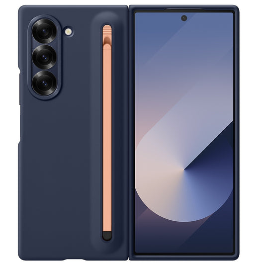 Samsung Galaxy Z Fold6 Skin Feel S Pen Case with Inbuilt Front Glass Protection - Blue
