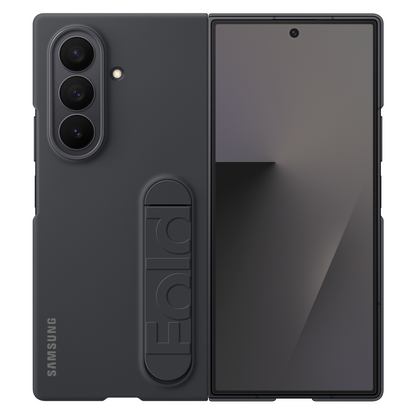 Samsung Galaxy Z Fold 7 Matte Skin Feel PC Hard Case with Kickstand - Black
